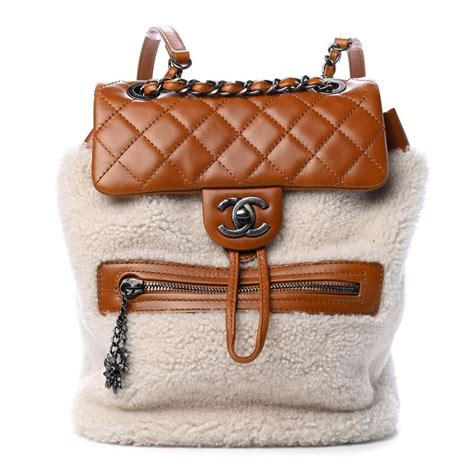 fashionphile chanel shearling backpack|Chanel leather backpack.